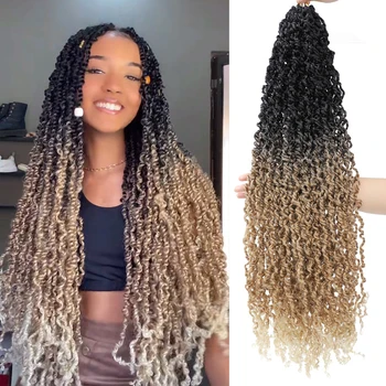 Majesty Twist Hair Curly Passion Twist Crochet Hair 26'' Long Synthetic Braiding Hair Extension Pre-Looped Senegalese Twist 1