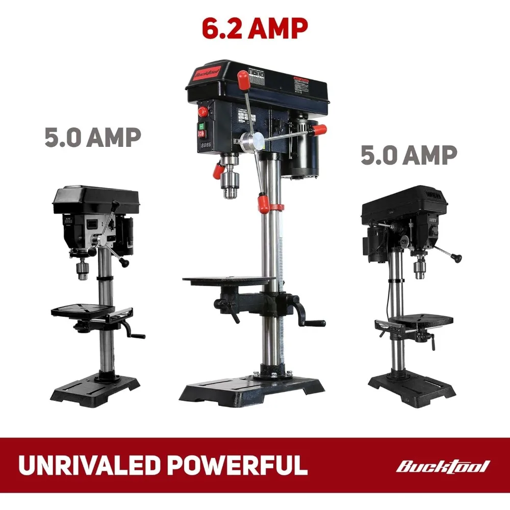 12 INCH 6.2A Professional Bench Drill Press, 3/4HP Powerful Benchtop Drill Press, Variable Speed Drill Press 2