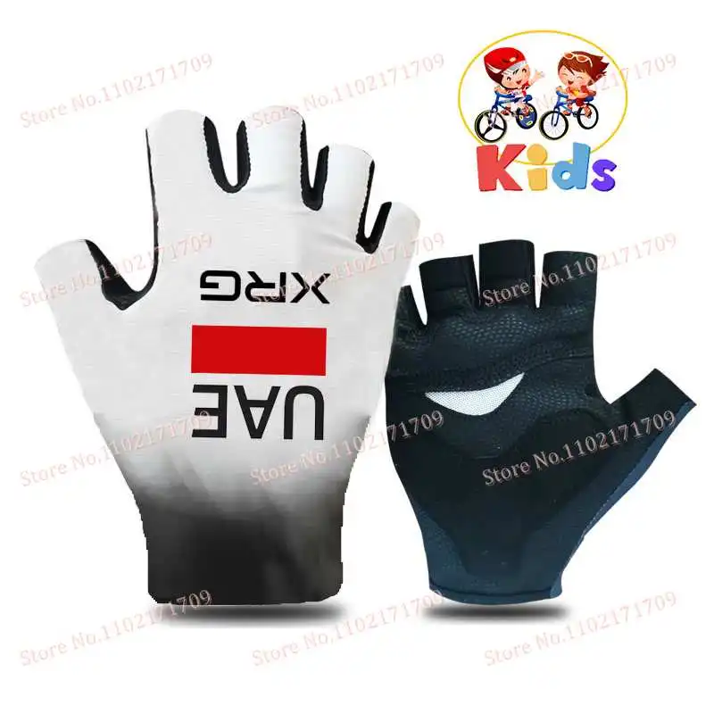 Kids Team UAE Cycling Glove Half Finger Anti-Slip Gel Bicycle Glove Full Finger Road Bike MTB Mittens