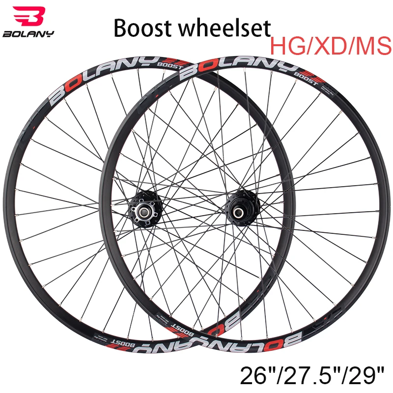 Bolany Mtb Bike Wheelset 29 27.5 Boost Wheel Thru Axle Hub 110*15 148*12Mm Xd/Hg Wide Rim 32H Spoke 6 Pawls Ruota Della Bicicletta