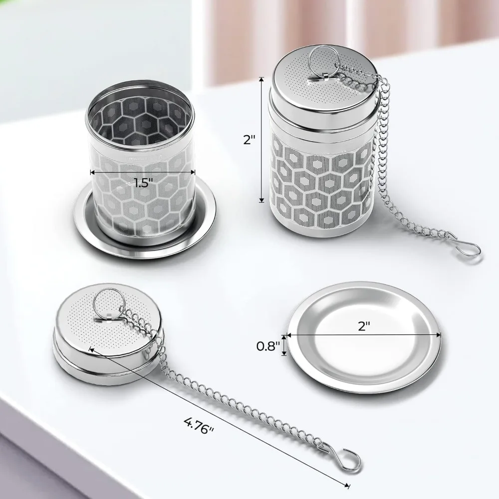 Tea Strainers for Loose Tea, Extra Fine Mesh Tea Infuser, 304 Stainless Steel, Loose Leaf Steeper for Black