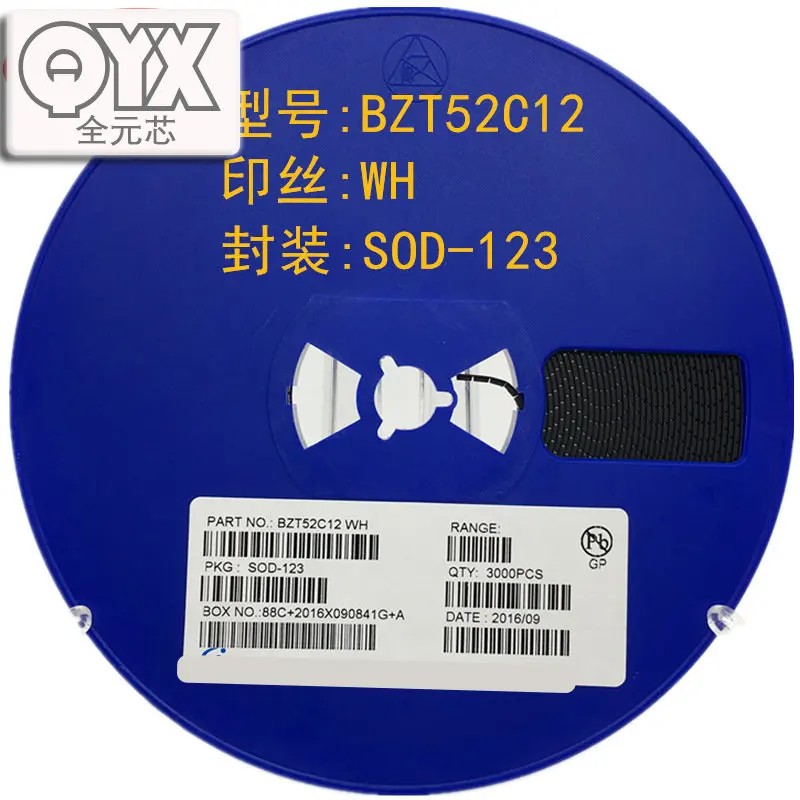 

1000PCS/LOT 1206 BZT52C12 silkscreen WH SOD-123 12V SMD Zener Diode