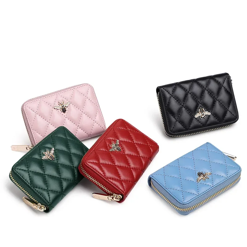 Wallet women's leather new women's card bag short anti-theft brush small pocket purse money clip fashion bag