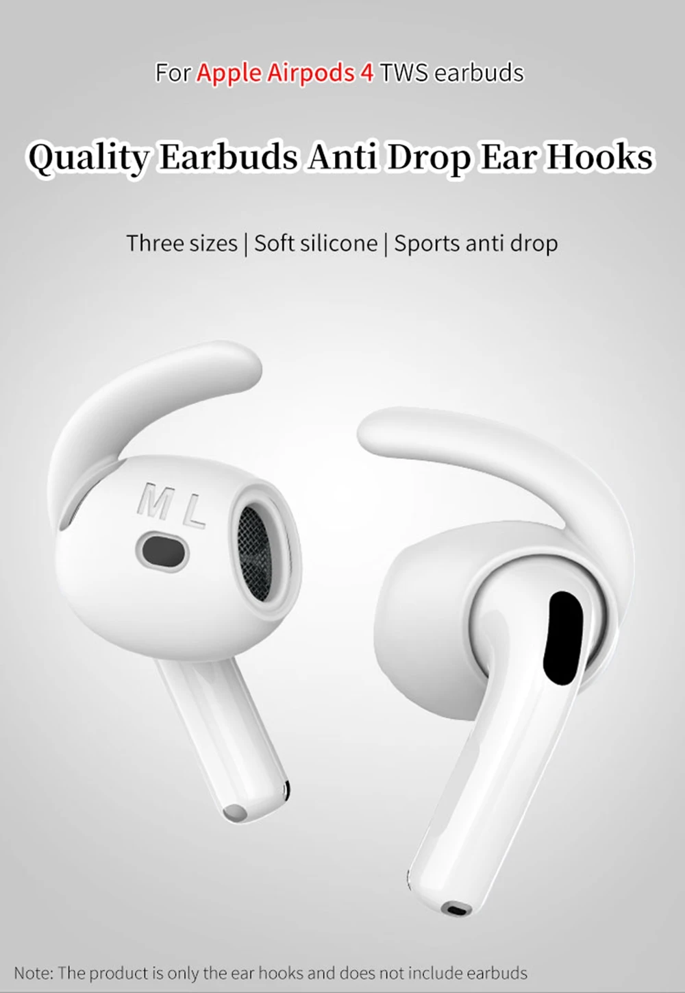 6Pcs Airpods 4 True Wireless Airpods4 2024 TWS headphones Ear Buds Plugs Tips Silicone Sleeves