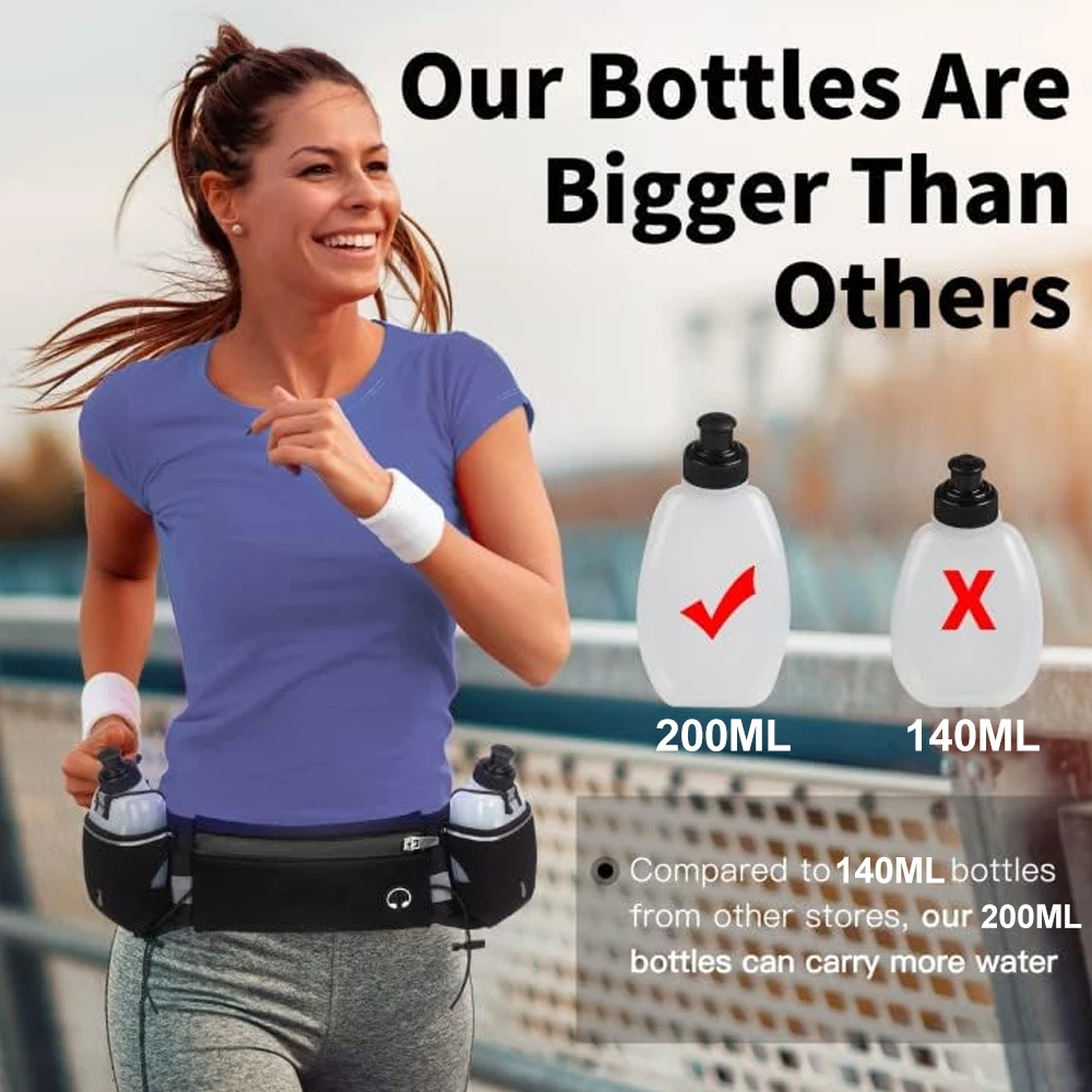 1PCS Multipurpose Running Belt with Integrated Water Bottles, Water Bottle Holder, Running Pouch Belt for Hiking, Climbing 3