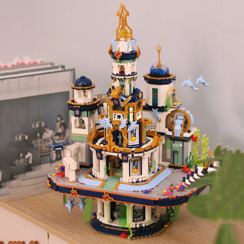 

New City Street View Poseidon Palace Architecture Mini Building Blocks Underwater World Modular Bricks Toys for Children Gifts
