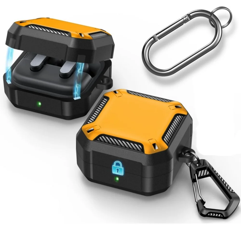 Earbuds Case with Magnetic Closure and Carbon Fiber Texture Design