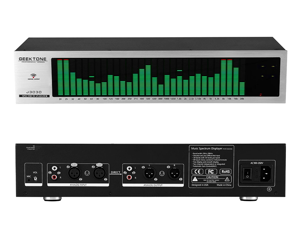 YUNYODA Indicatore DB del livello di controllo del suono MIC a 32 bit, display dello spettro