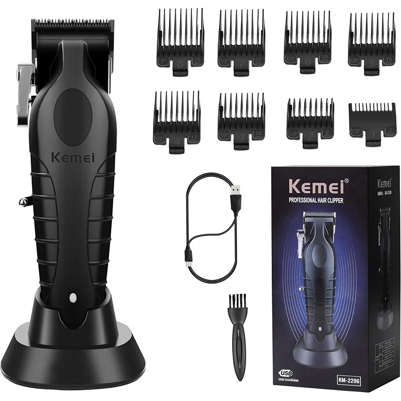 

Kemei KM-2296 Professional Hair Clipper for Men Hair Cutting Machine with Seat Charger Hair Trimmer Machine Haircut Machine