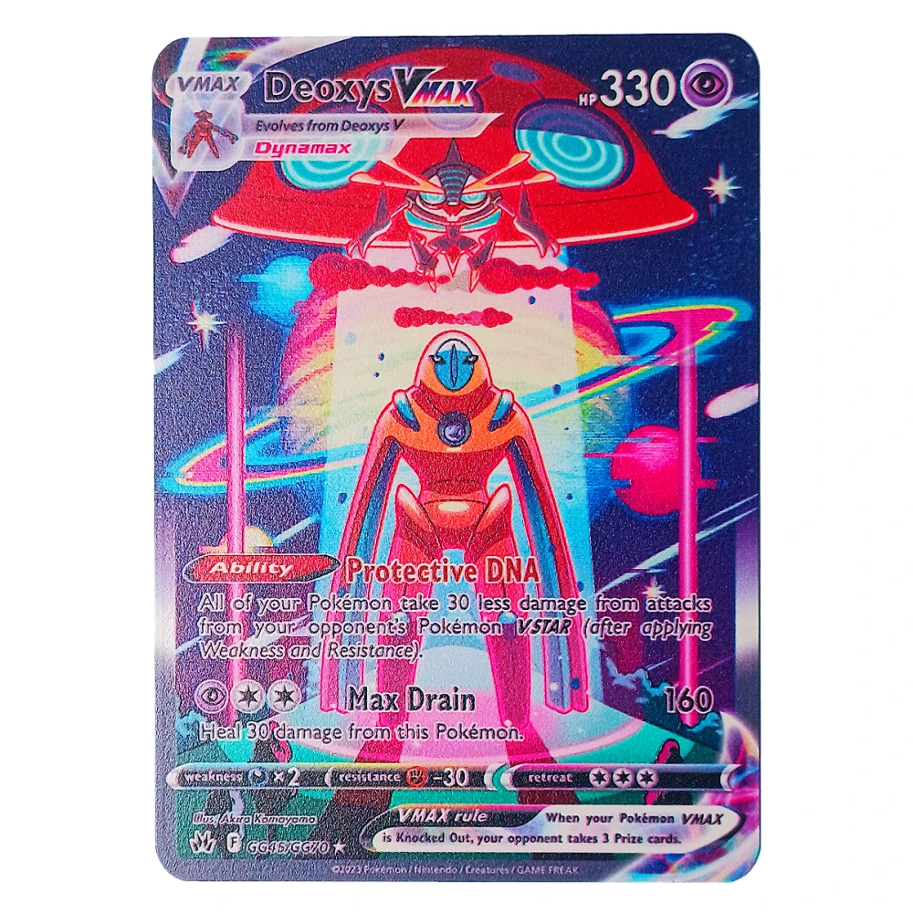 173650 Hp Pokemon Card Metal Pokemon Letters Charizard Vmax Pikachu Raichu Lugia Arceus Golden Iron Cards Gioco Anime Giocattoli Per Bambini