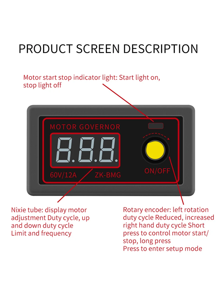 PWM DC Motor Speed Controller DC 9-60V 12A 500W