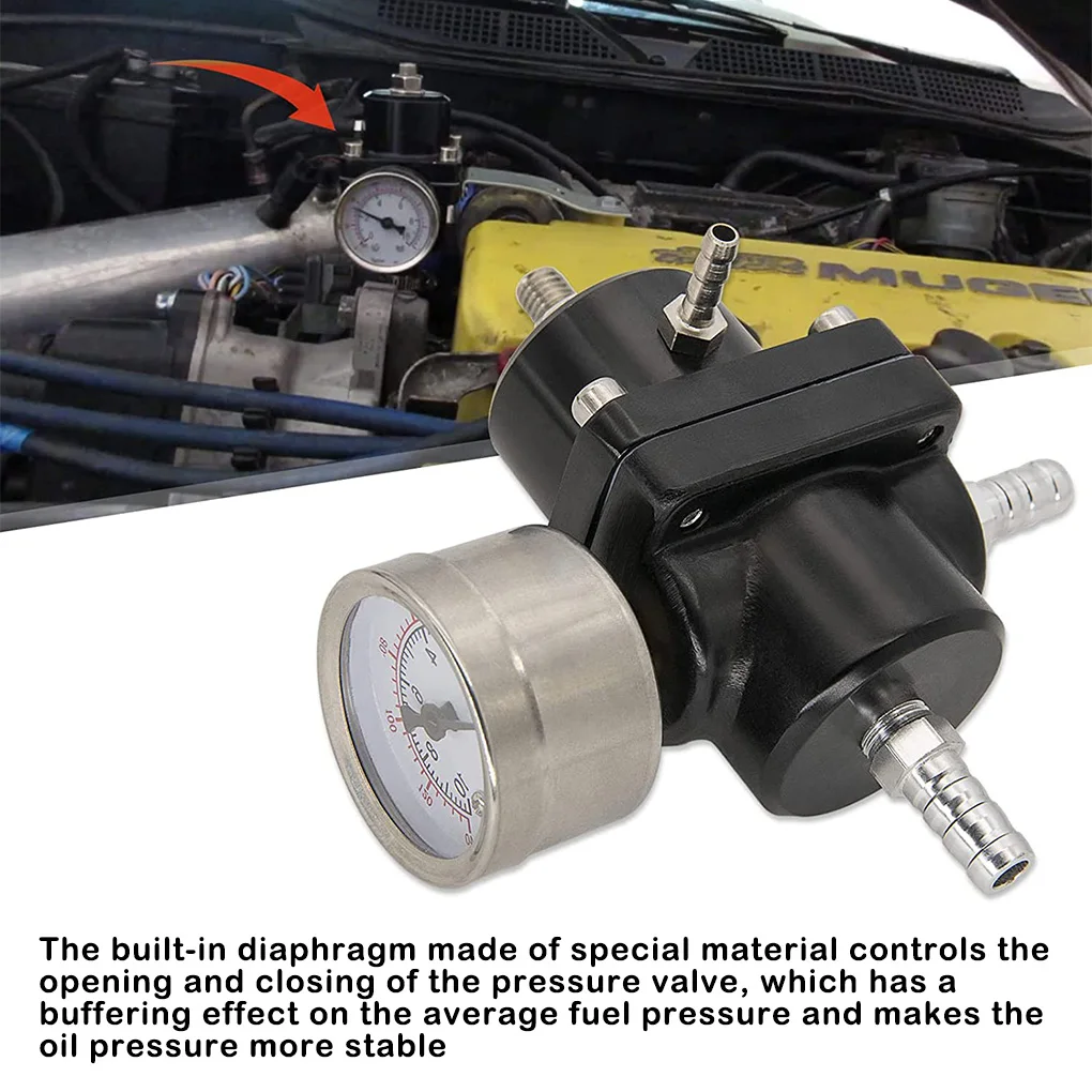 0-100 psi einstellbares Kraftstoffdruckregler-Öl einspritz regelventil mit Manometer-Booster-Installation werkzeug zubehör