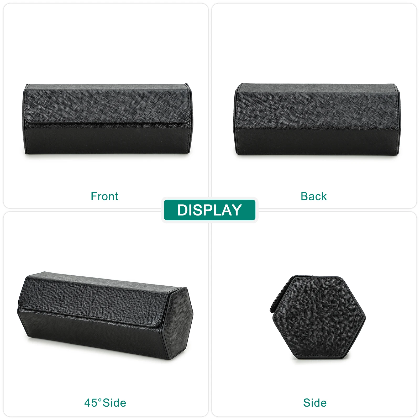 Saffiano Genuine Leather Watch Roll Storage Case Travel Display Organizer Watches Anti-scratch Waterproof Jewelry Box Gift