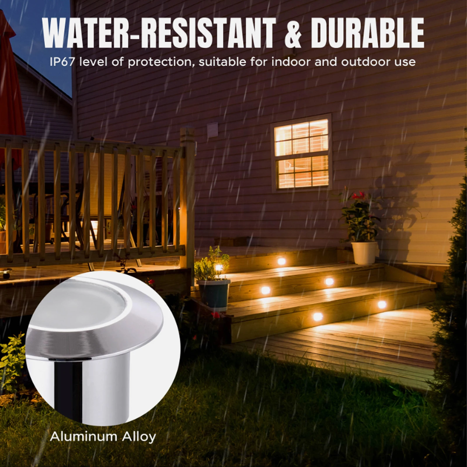 LED Deck Light 10/16PCS Outdoor DC12V Waterproof Underground Bulb Lamp EU/AU/UK/US Plug
