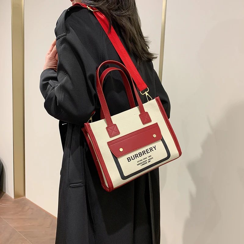 Trendy Letter Logo Crossbody Bag Women's Stylish Vintage Tote High-End Textured Leather Satchel Minimalist Party Purse Designer 3