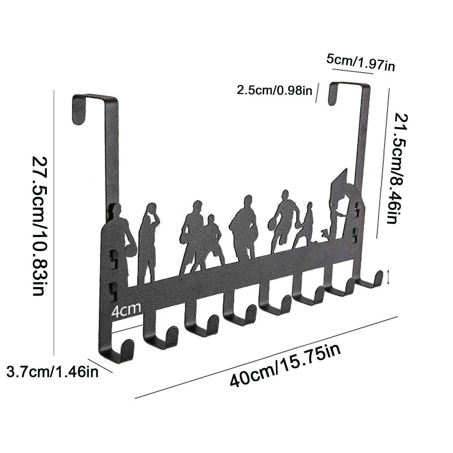 Storage Hook Door Hook 8 Hooks Clothes Hats Towel Racks No Punching Bathroom Bedroom