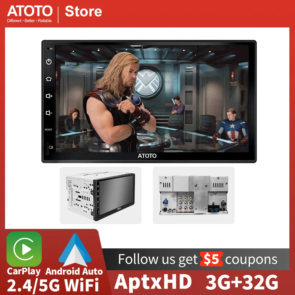 ATOTO S8 Premium 7 2DIN Android Car Stereo-3G/32G Wireless CarPlay/Android  Auto