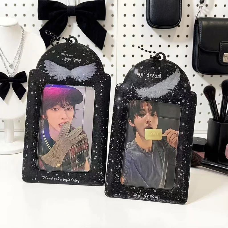 Kpop Idol Photocard Holder - Stylish Sleeve Cover Protector with Fashion Bag Charms