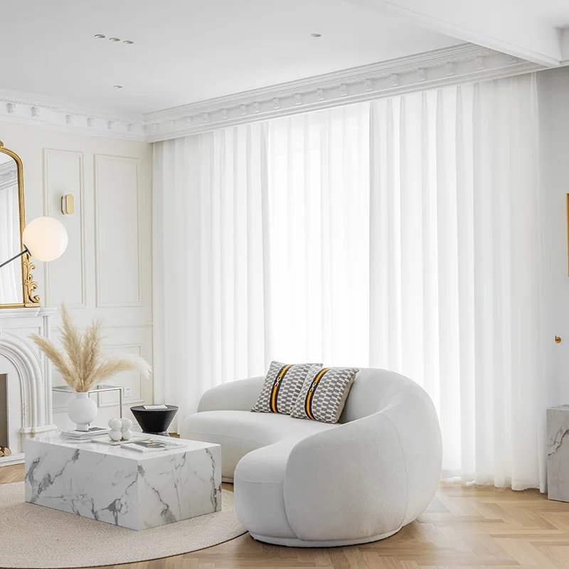 

Nordic modern solid color phantom curtains white curtains home bedroom light-proof finished curtains