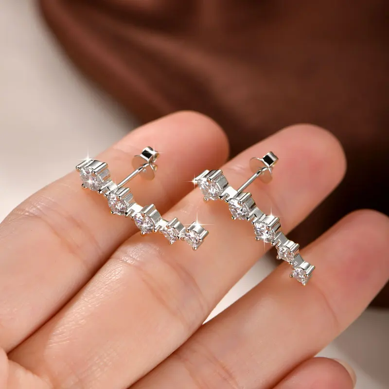 Rrjzz 4,5 mm, 4 mm und 3 mm VVS1 Moissanit-Ohrstecker, D-Farbe, künstliche Diamanten, Charms-Ohrringe für Frauen, Geschenk – Detail 17