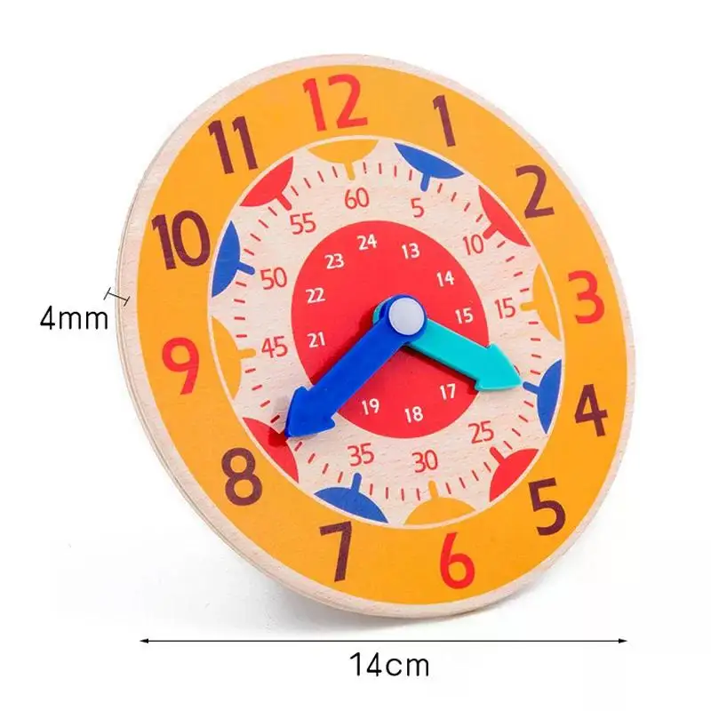 Kids Montessori Wooden Clock Toys Time Learning Teaching Aids Educational Toys For Children Primary School Clever Board Toy 5