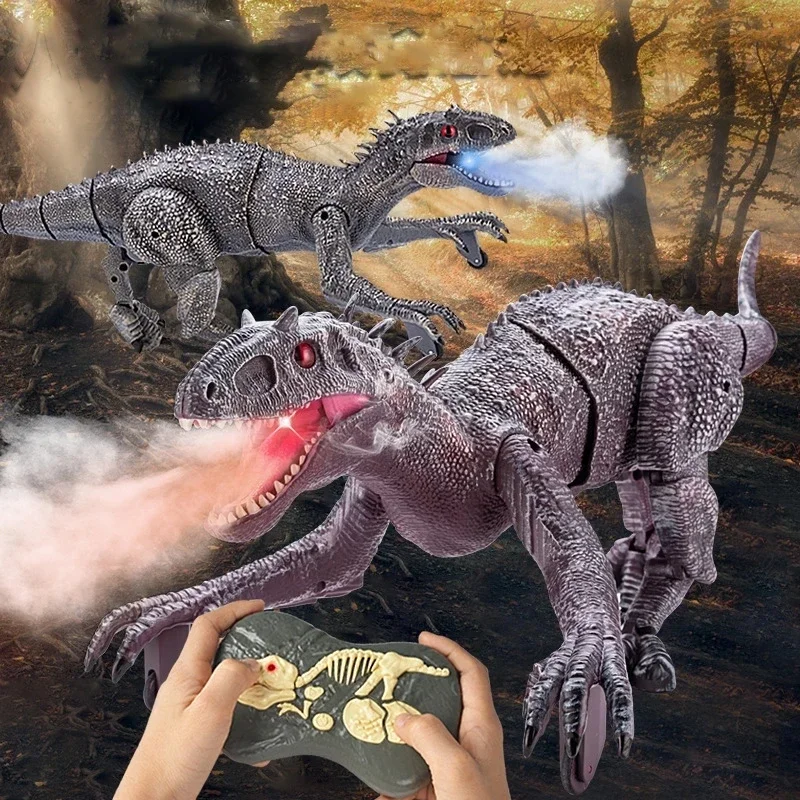 Children Remote Controlled Spray Jurassic Dinosaur 2.4G Sound And light Simulation Walking Electric Intelligent Dinosaur Toy 3