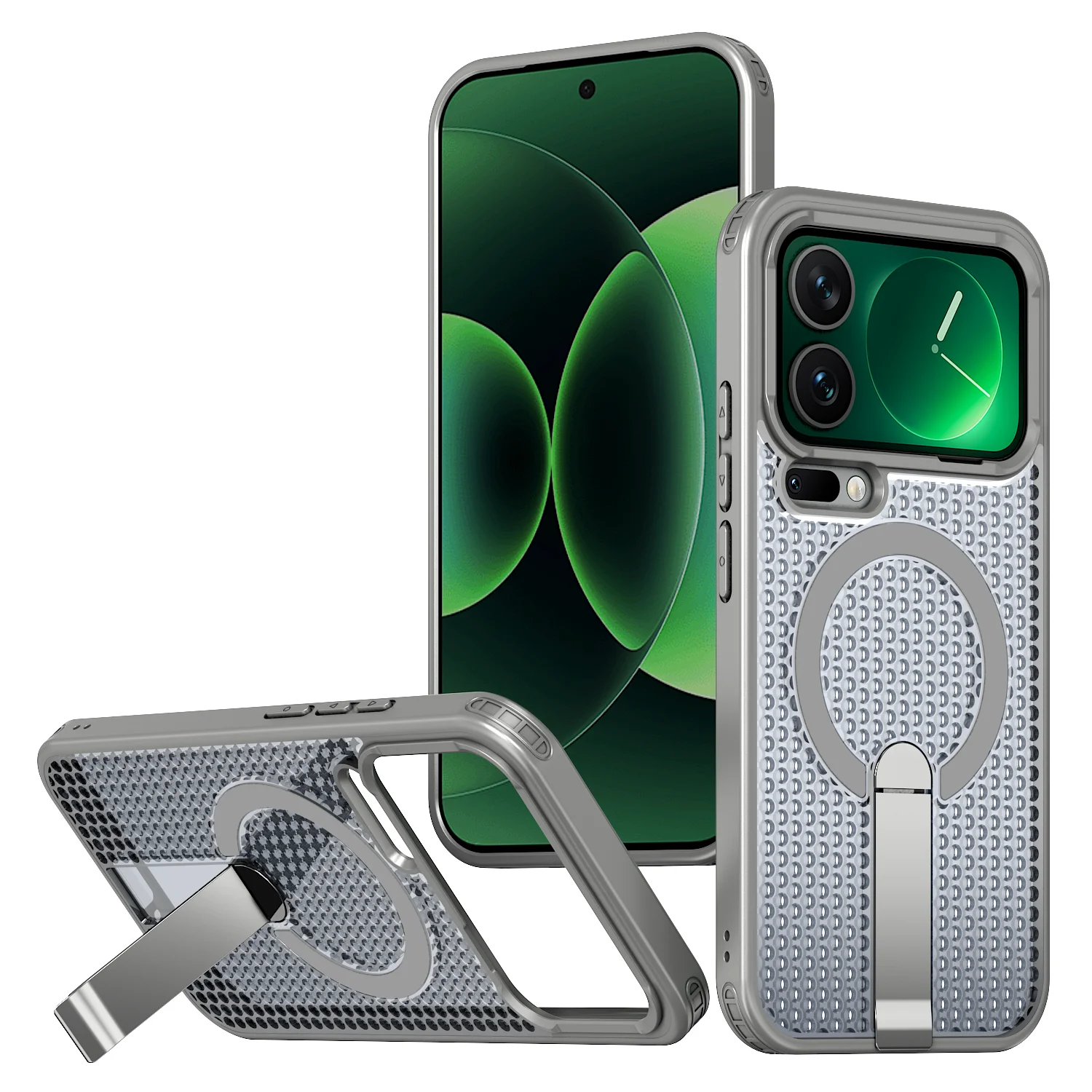 Luxury Honeycomb Cooling Stand Holder Magnetic Case - Hard Armor Protective Cover