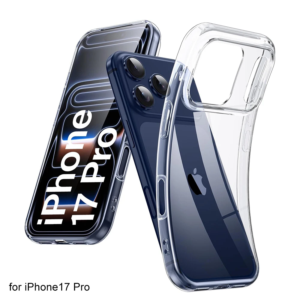 Shockproof Silicone Clear Soft Case For iPhone 17 Pro Max 17Air Ultra Thin Transparent Slim Shell For iPhone Air 17ProMax Cover