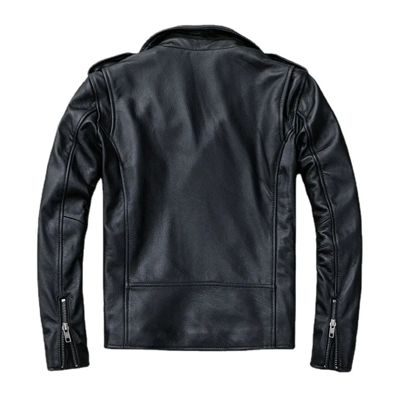 2023 New Men Leather Jacket Classical Motorcycle Jackets Natural Cowhide Thick Moto Jacket Winter Biker Clothes Slim Coats