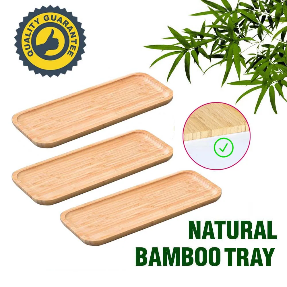 

Bamboo Food Tray Serving Tray Rectangle Sushi Snack Plate Cake Candy Stuff Jewelry Holder Natural Home Houseware