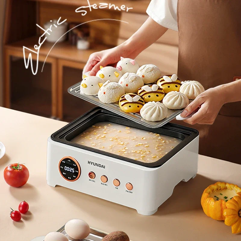 Electric Steamer Household Stainless Steel Three-layer Transparent Visual Hot Pot Steamer Electric Cooking Pot Steam Food