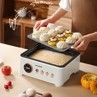 Electric Steamer Household Stainless Steel Three-layer Transparent Visual Hot Pot Steamer Electric Cooking Pot Steam Food 2