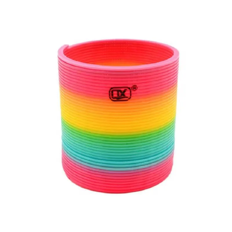 Color Rainbow Circle Funny Magic Folding Plastic Spring Coil Children's Creative Toys Early Development Educational folding toy