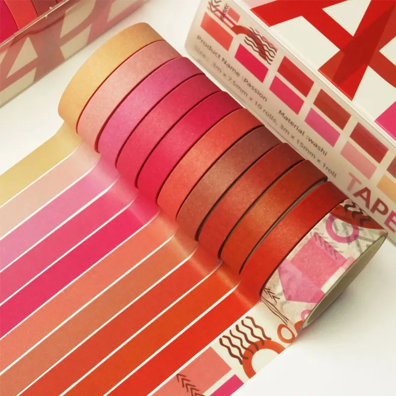 Stationery Supplies 11pcs Solid Color Washi Tape Basic Masking Tape Set Diy Journal Scrapbooking Materials Decor Stickers Kid Stationary Supplies decorative stickers stationery tapes stationery supplies