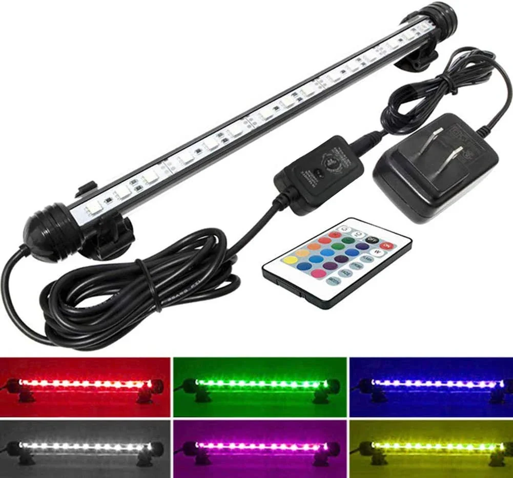 

RGB Remote Control, Dimmable LED Aquarium Light, Colorful Fish Tank Lights, Plant Grow Lamp, Color Changing Aquarium, 18-58 CM