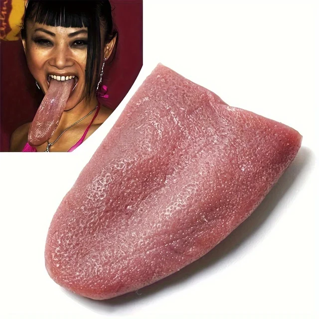 Accessoire de farce de fausse langue en Silicone drôle-parfait pour les tours d'Halloween et de fête, aucune batterie requise 2