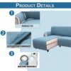 Quilted Corner Sofa Covers for Living Room Waterproof Reversible L-Shape Couch Slipcover Washable Pet Protector Mat Furniture 6