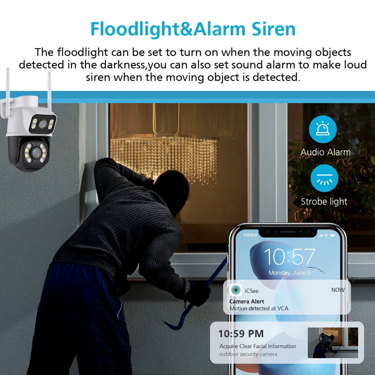    ߿  ī޶ iCSee  ũ Ai ΰ  ڵ , 8MP PTZ ī޶, 2.4GHz  ī޶