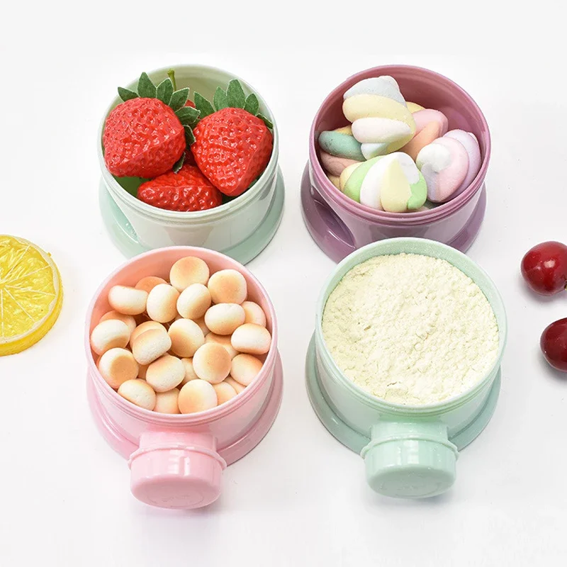 3/4Layer Bear Style Portable Baby Food Storag Box Multiple Openings Cereal Cartoon Infant Milk Powder Box Toddle Snack Container