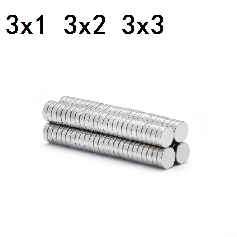 10 20 50PCS/LOT NdFeB Magnet 3*1 3*2 3*3 N35 Disc MAGNET 3x1 3x2 3x3 Round Speaker magnets 3mm x 1mm 2mm imanes new magnet