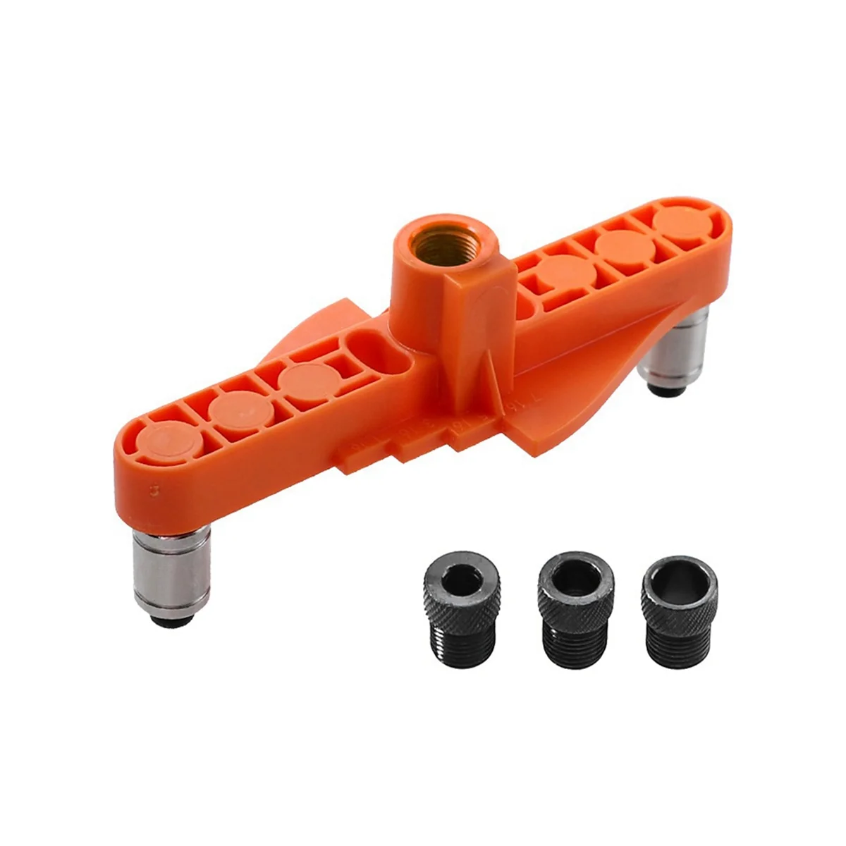 

Two-In-One Straight Hole Punch Locator Set Self-Centering Scriber Round Tenon Punch DIY Woodworking Tools Orange