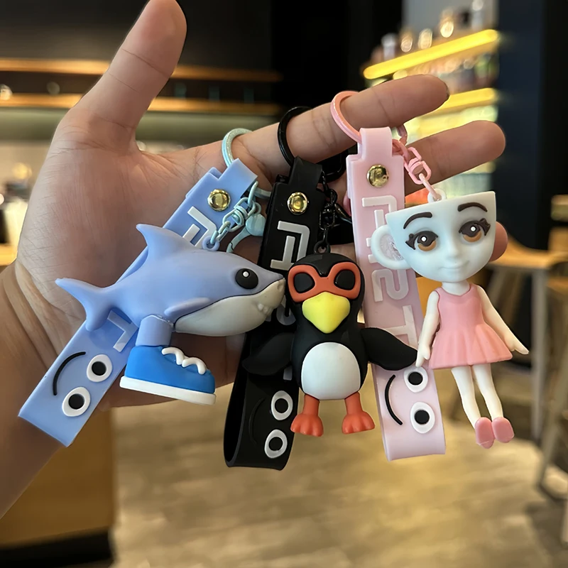 Italian Brainrot Figures Keychian Tung Shark Keychian on The Phone