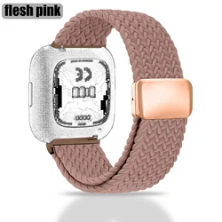 Vibrant Elastic Woven Magnetic Buckle Strap - Sport Band - FitbitVersa 2 (Meat pink)