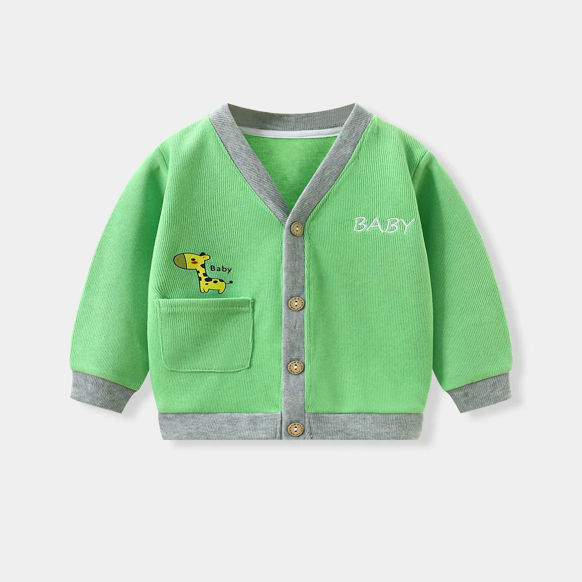 Childrens Boys Knitted Cardigan Spring Autumn New Korean Baby Boys Coat Solid Cotton Long Sleeve V-neck Toddler Boys Coat 3