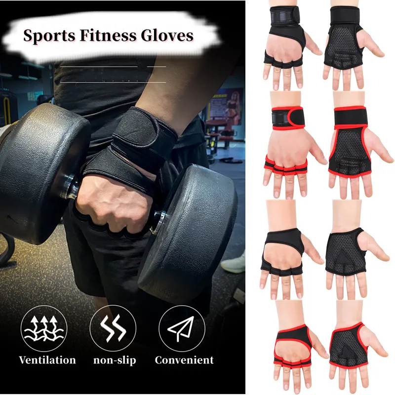 

Non-slip Wristband Fitness Gloves Men And Women Half-finger Weightlifting Dumbbell Horizontal Bar Pull-up Anti-cocoon Gloves