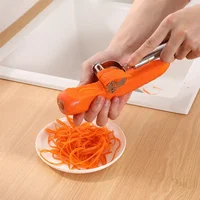 สแตนเลสสตีล Multi-Function ผัก Peeler แตงกวาแครอทเครื่องตัดผลไม้ Julienne Peeler เครื่องขูดมันฝรั่งเครื่องตัด Gadget ครัว 4