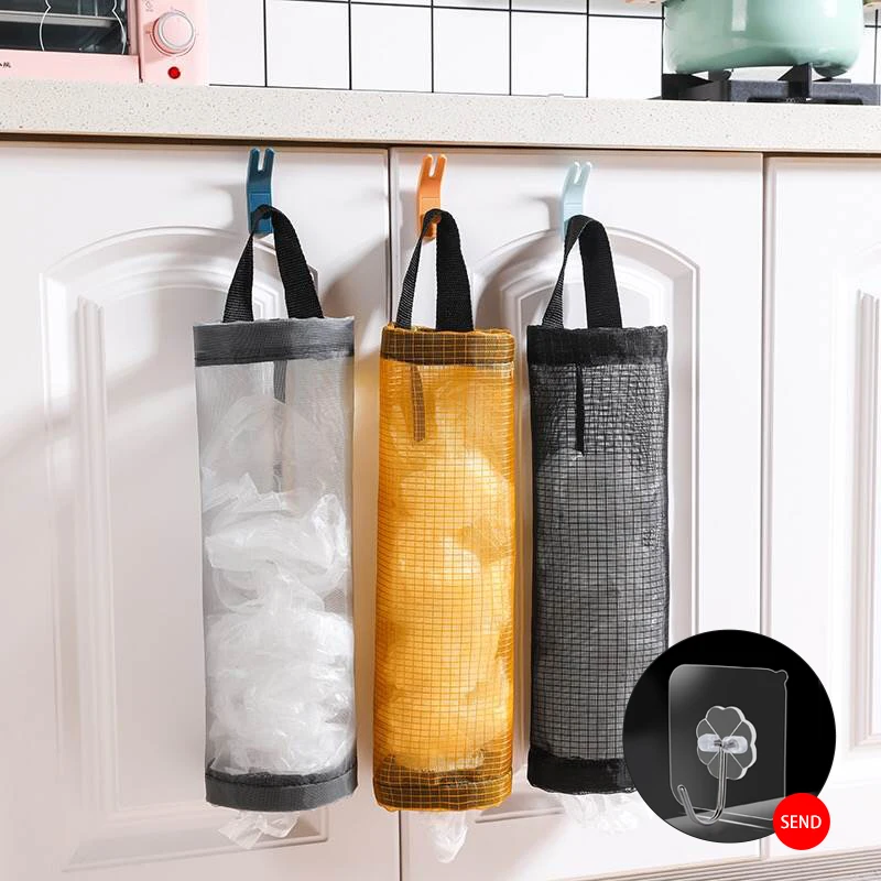 Garbage Bag Holder 1-5 PCS Garbage Bag Storage Kitchen Garbage Organizer Plastic Bag Holder Organizing Hanging Collection