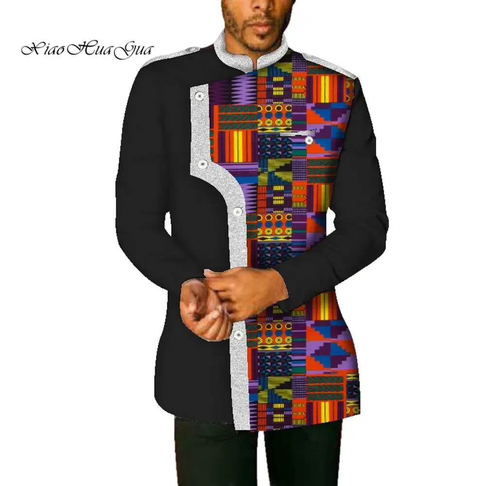 Autumn African Men's Coat Long Sleeve Stand Collar African Print Jacket Outwear Cotton Men African Clothes Private Custom WYN340 трусы rcrescentini private collection by cotton club