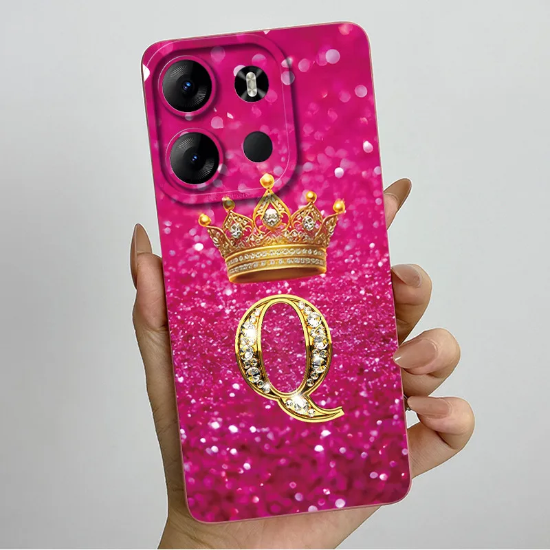 Crown Letter Soft Liquid Silicone Phone Case - Enhanced Grip Bumper Cover