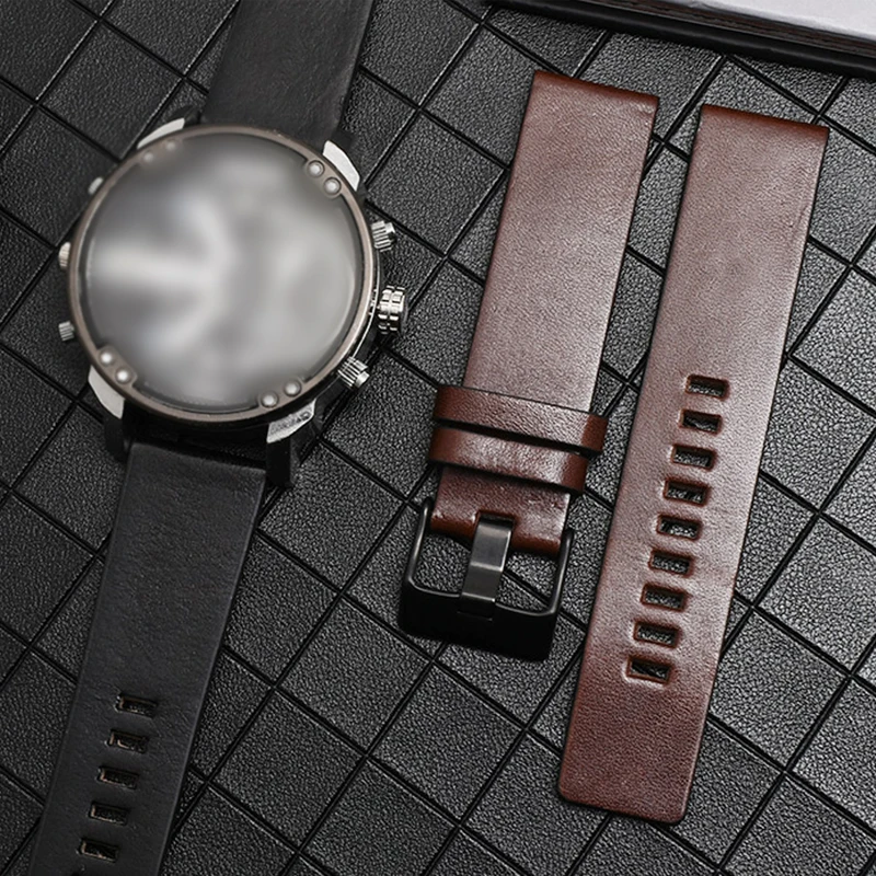 Leather Watchband 22 24 26 28 30mm 32mm bracelet for diesel watch